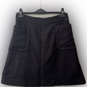 Boden Julia Patch Pocket Wool Skirt in Black